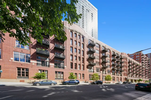 front view of a building with a street