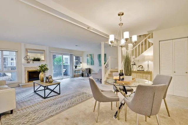 a view of a livingroom and dining room