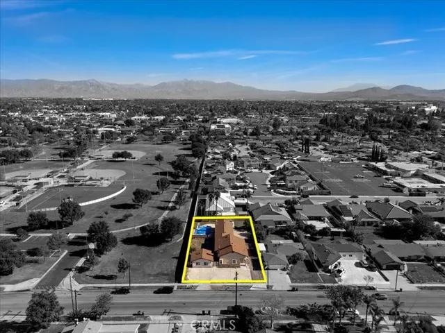 an aerial view of a house