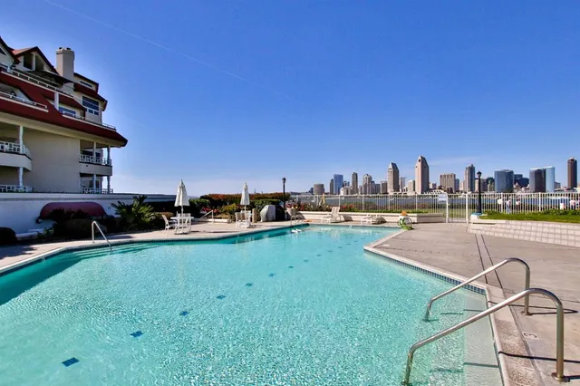 a view of a swimming pool and a back yard