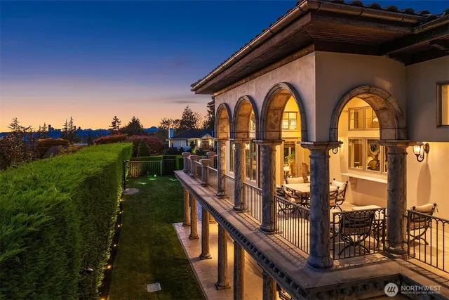 a view of a house with many windows