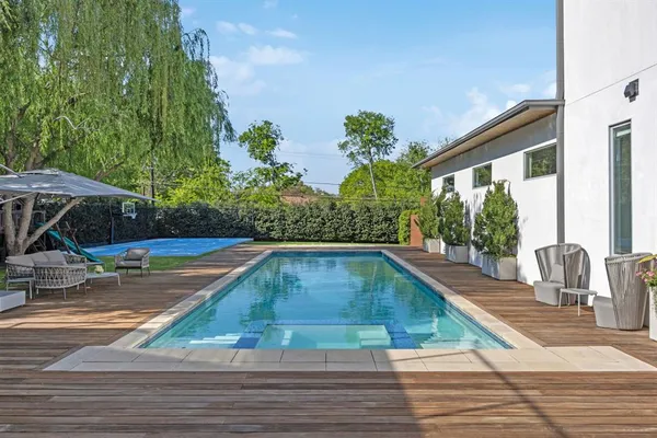 swimming pool view from a balcony