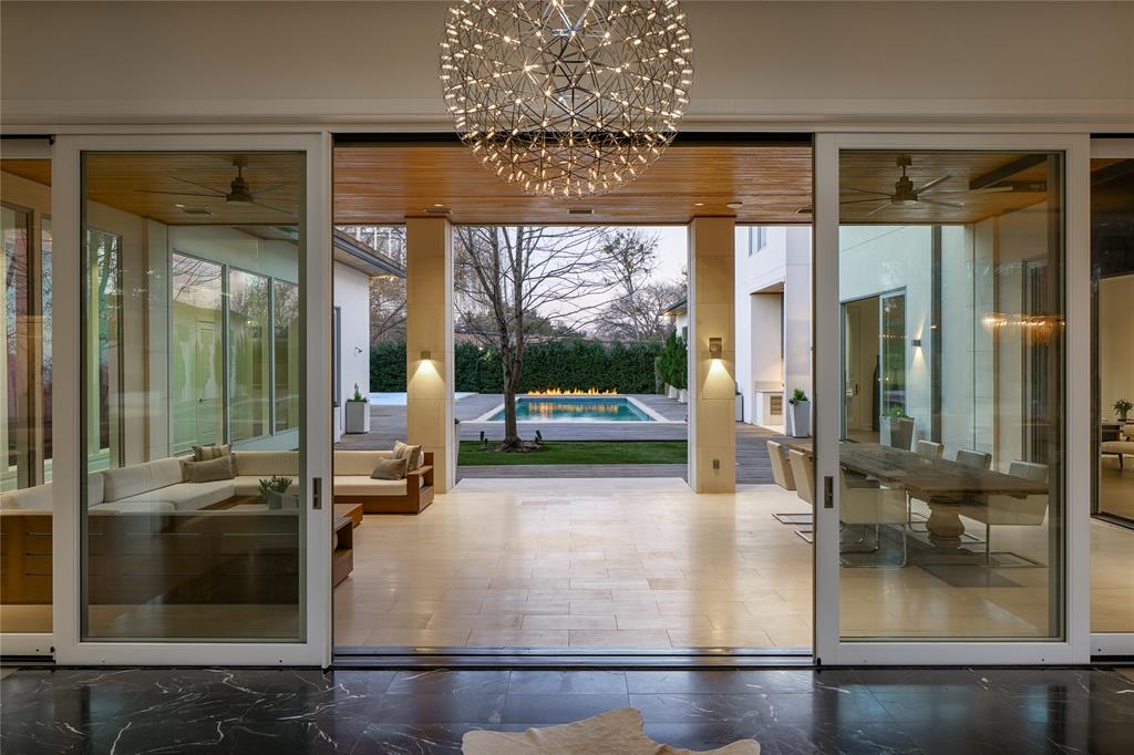 11565 East Ricks Circle Dallas, TX 75230 - Photo 4 of 39 View from marble entry to outdoor living