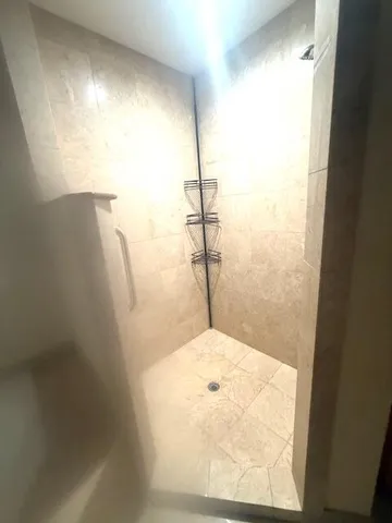 a bathroom with a shower