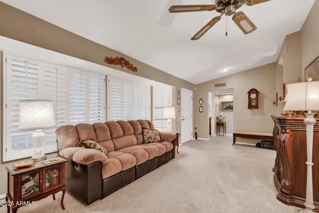 a living room with furniture