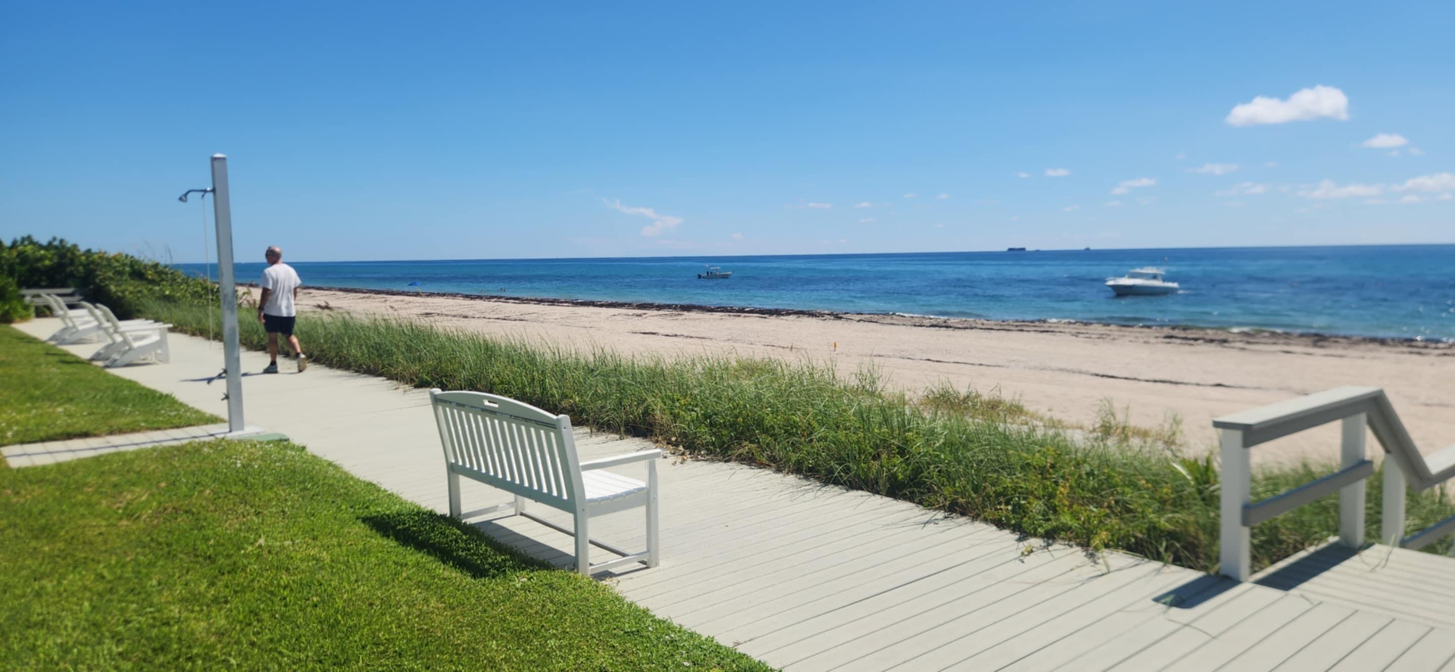 5510 North Ocean Boulevard, Unit 206 Ocean Ridge, FL 33435 - Photo 23 of 23 a view of a terrace with a garden