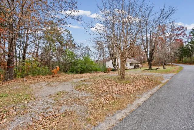 a view of road and trees