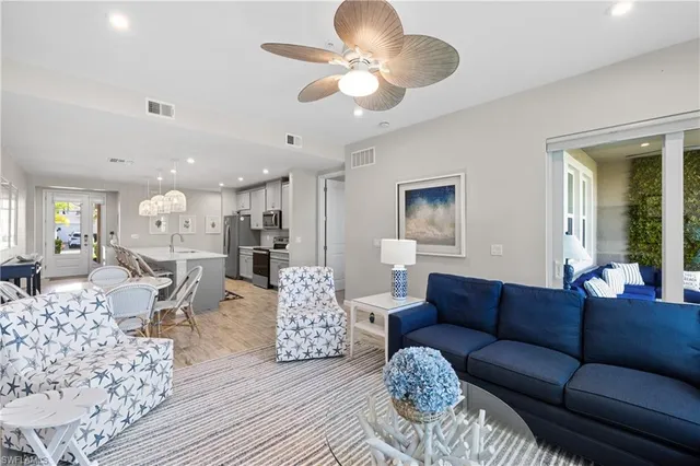 a living room with furniture