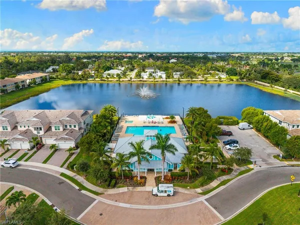 a view of a lake with a mountain in the background