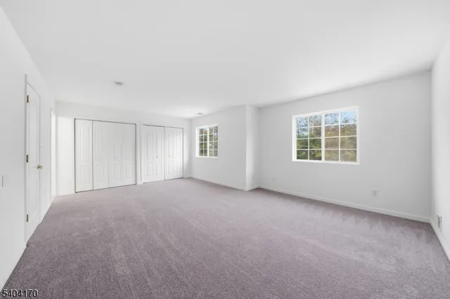 a view of an empty room and a walk in closet