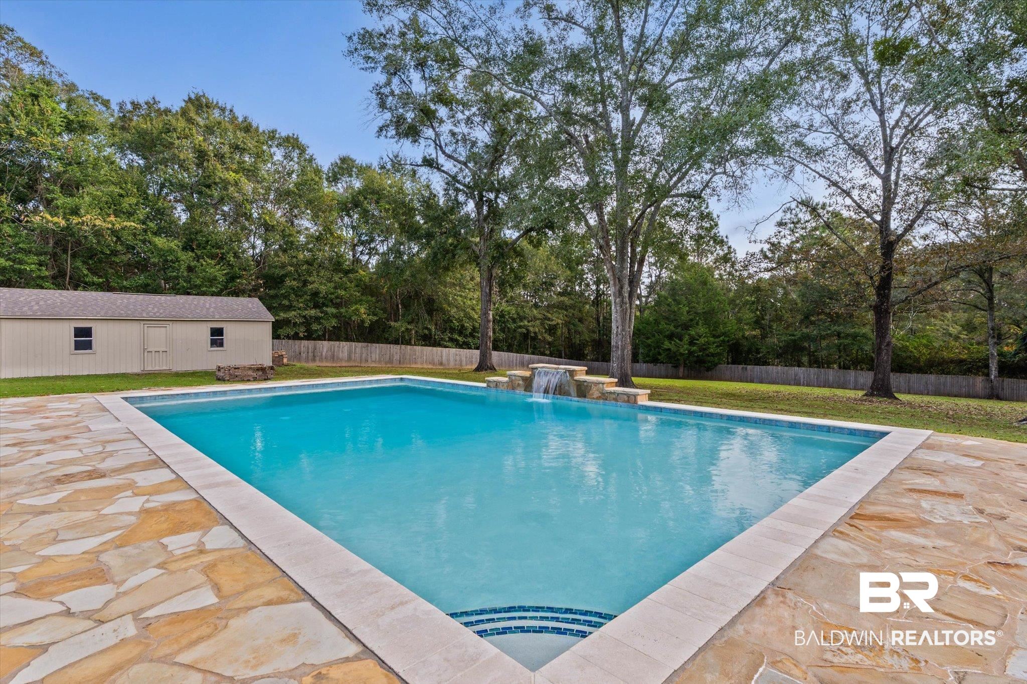 5270 Rodgers Road Eight Mile, AL 36613 - Photo 26 of 38 View of pool featuring a patio area, a fenced backyard, and an outbuilding
