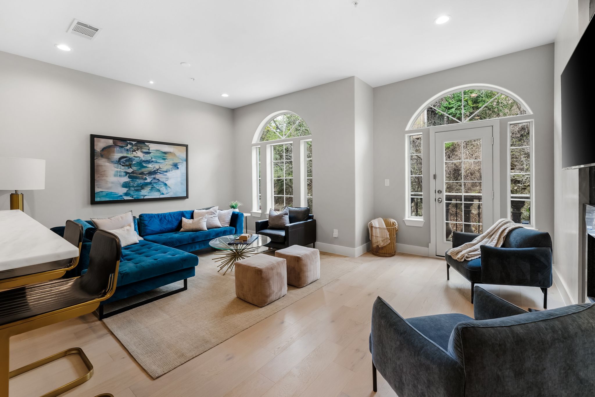 1529 Barton Springs Road, Unit 13 Austin, TX 78704 - Photo 5 of 35 a living room with furniture and a large window