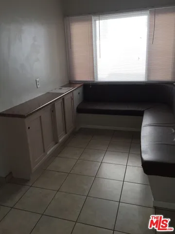 a locker room with window