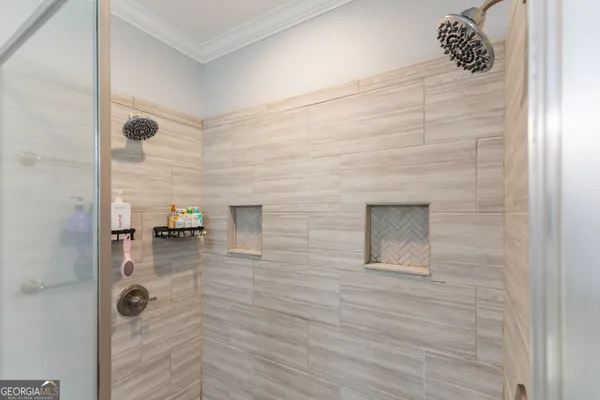 a bathroom with a shower