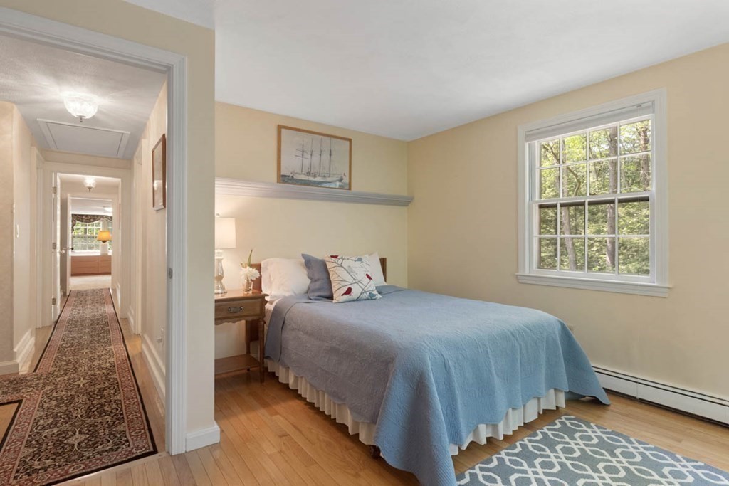 28 Gunnison Road Boxford, MA 01921 - Photo 21 of 37 a bedroom with a bed and wooden floor