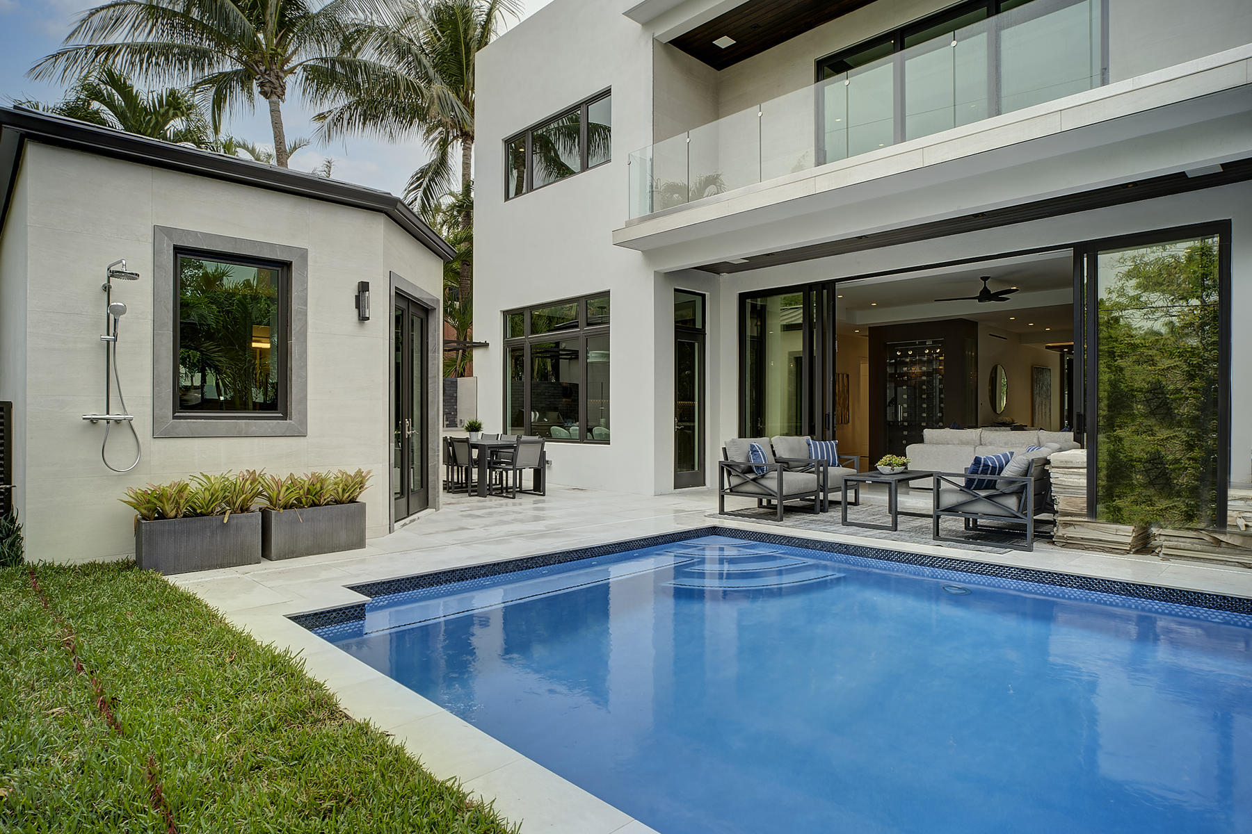 750 Palm Avenue Boca Raton, FL 33432 - Photo 64 of 96 Backyard w/ Heated Pool w/ Spa Ledge