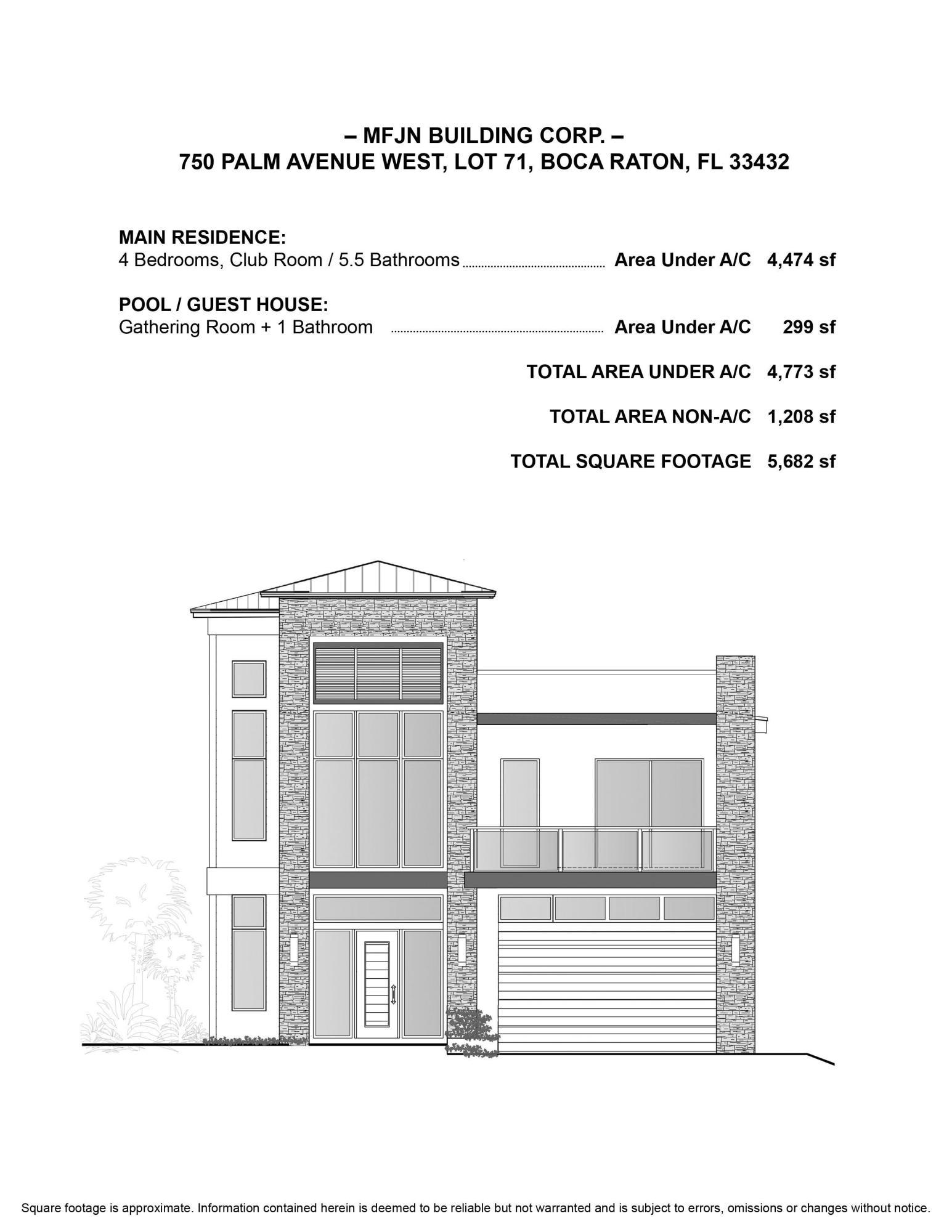 750 Palm Avenue Boca Raton, FL 33432 - Photo 77 of 96 750 Palm Ave West -Front Elevation