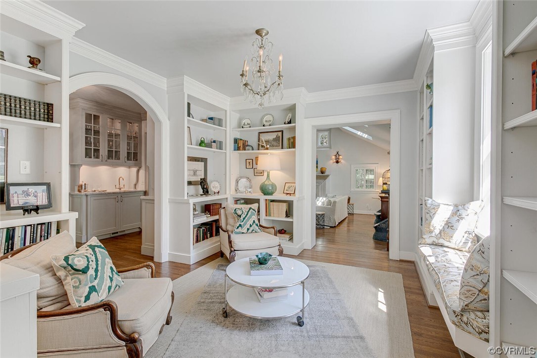 4 South Wilton Road Richmond, VA 23226 - Photo 3 of 49 a living room with furniture chandelier and a view of kitchen