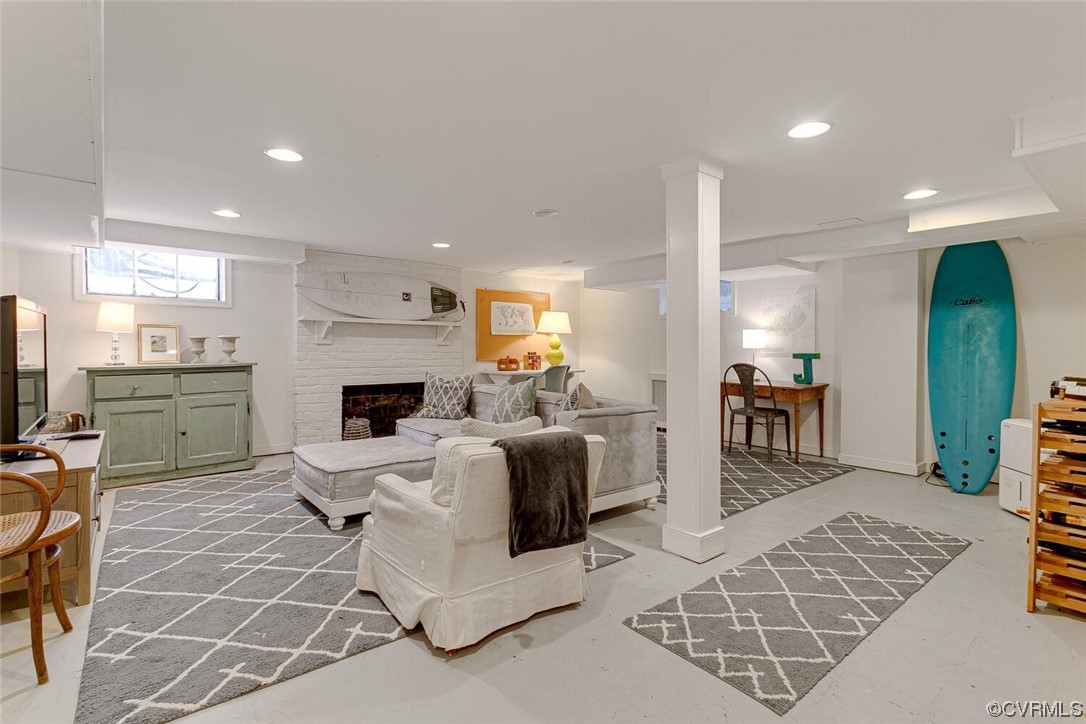 4 South Wilton Road Richmond, VA 23226 - Photo 34 of 49 a living room with furniture a fireplace and a table