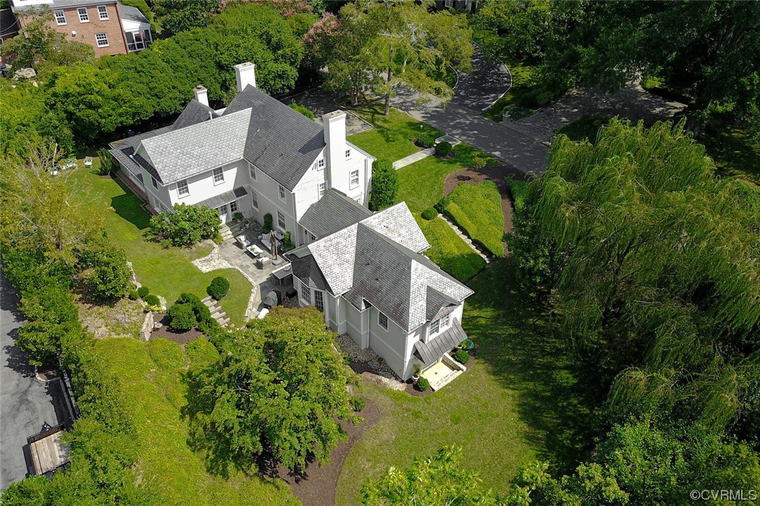 4 South Wilton Road Richmond, VA 23226 - Photo 44 of 49 an aerial view of a house with a yard swimming pool and outdoor seating
