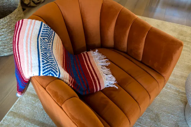 a balcony view with a backyard space