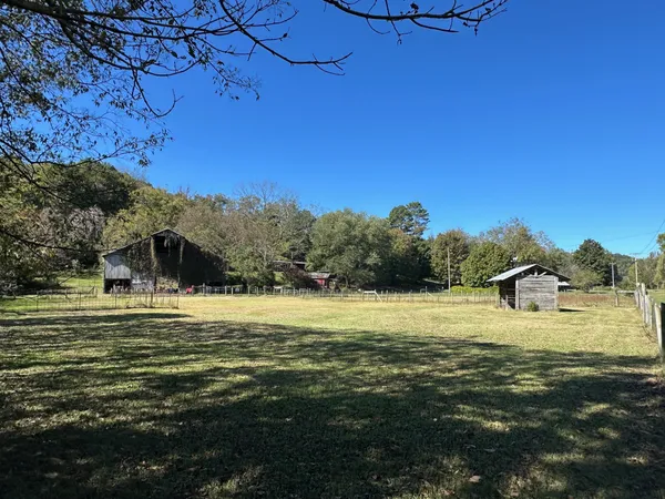 a backyard of a house with lots of green space