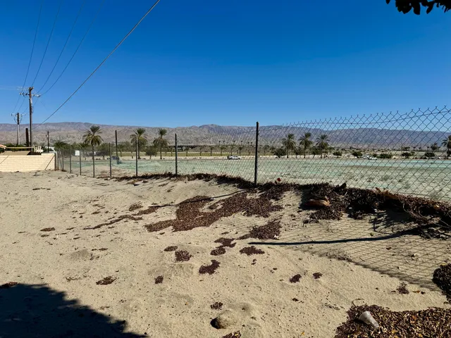 a view of a beach with a yard