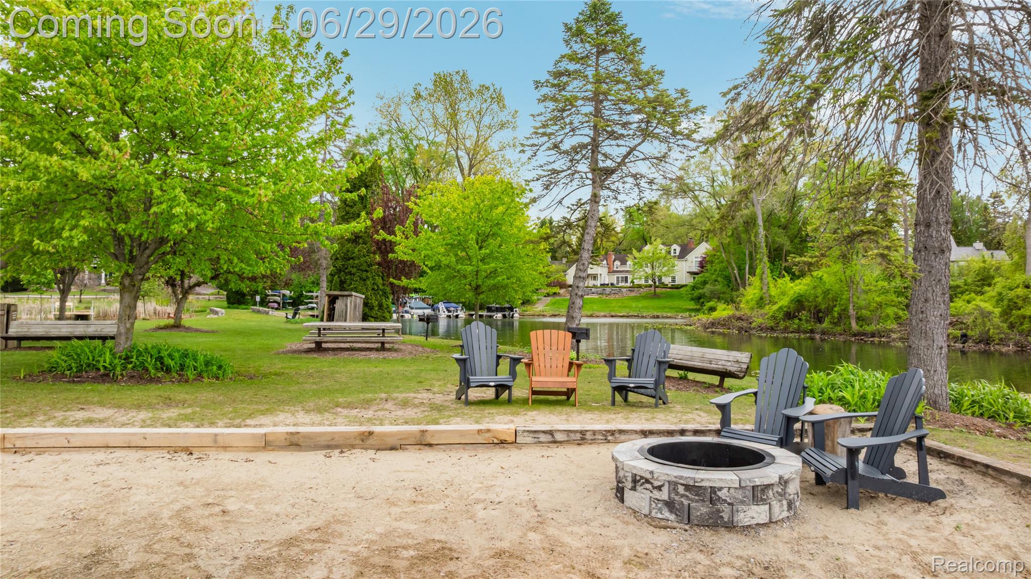 6085 Worlington Road Bloomfield Hills, MI 48301 - Photo 68 of 75 Private association beach with fire pit and picnic areas