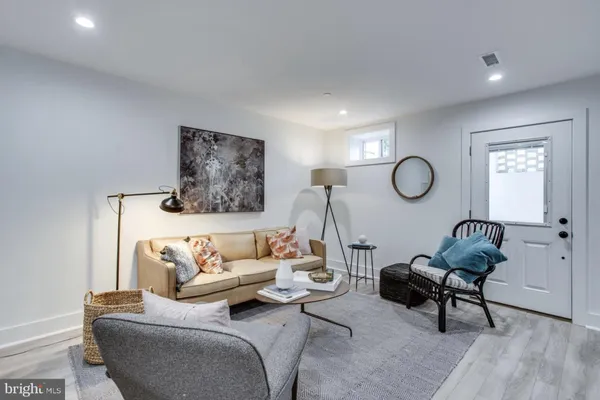 a living room with furniture