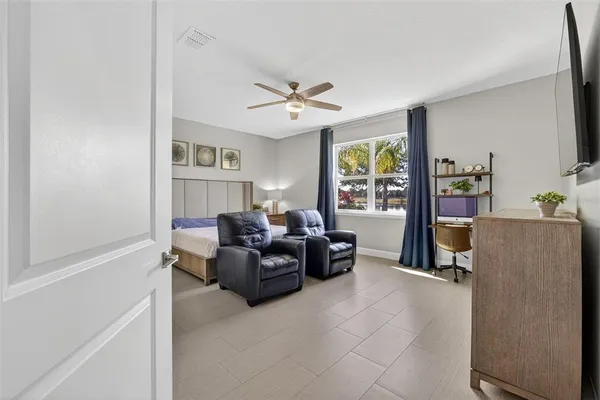 an aerial view of a house