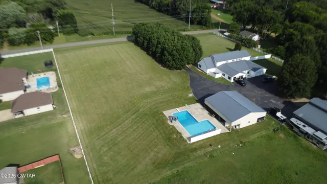 an aerial view of a house