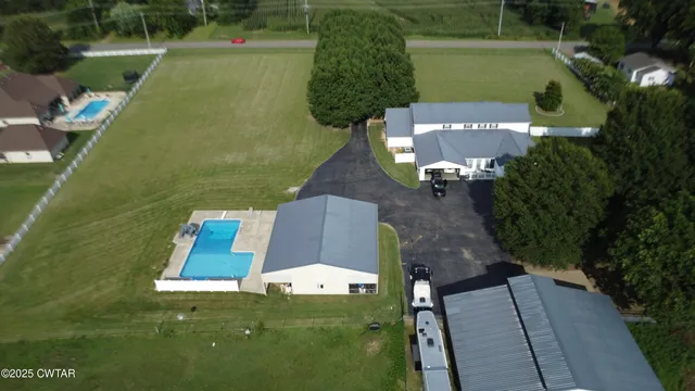 an aerial view of a house
