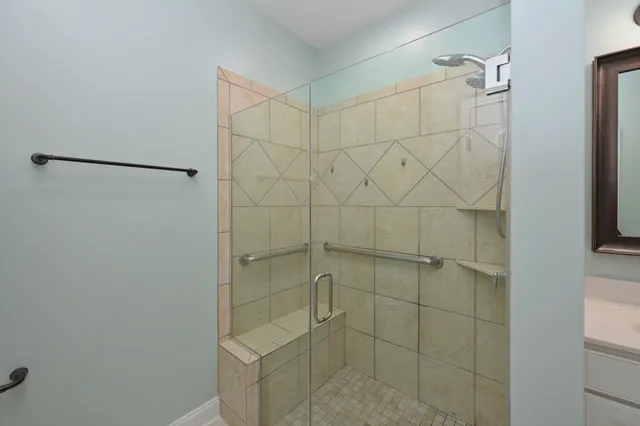 a bathroom with a shower