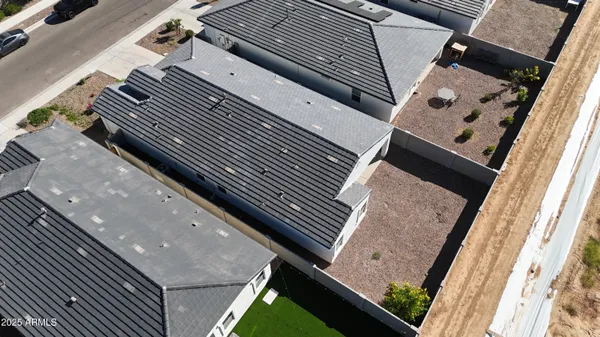 an aerial view of a house