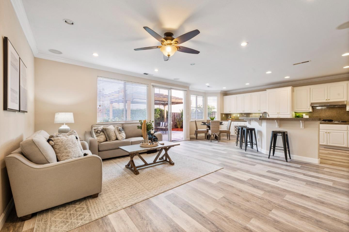 274 Primrose Drive San Jose, CA 95123 - Photo 8 of 30 a living room with lots of furniture and kitchen view