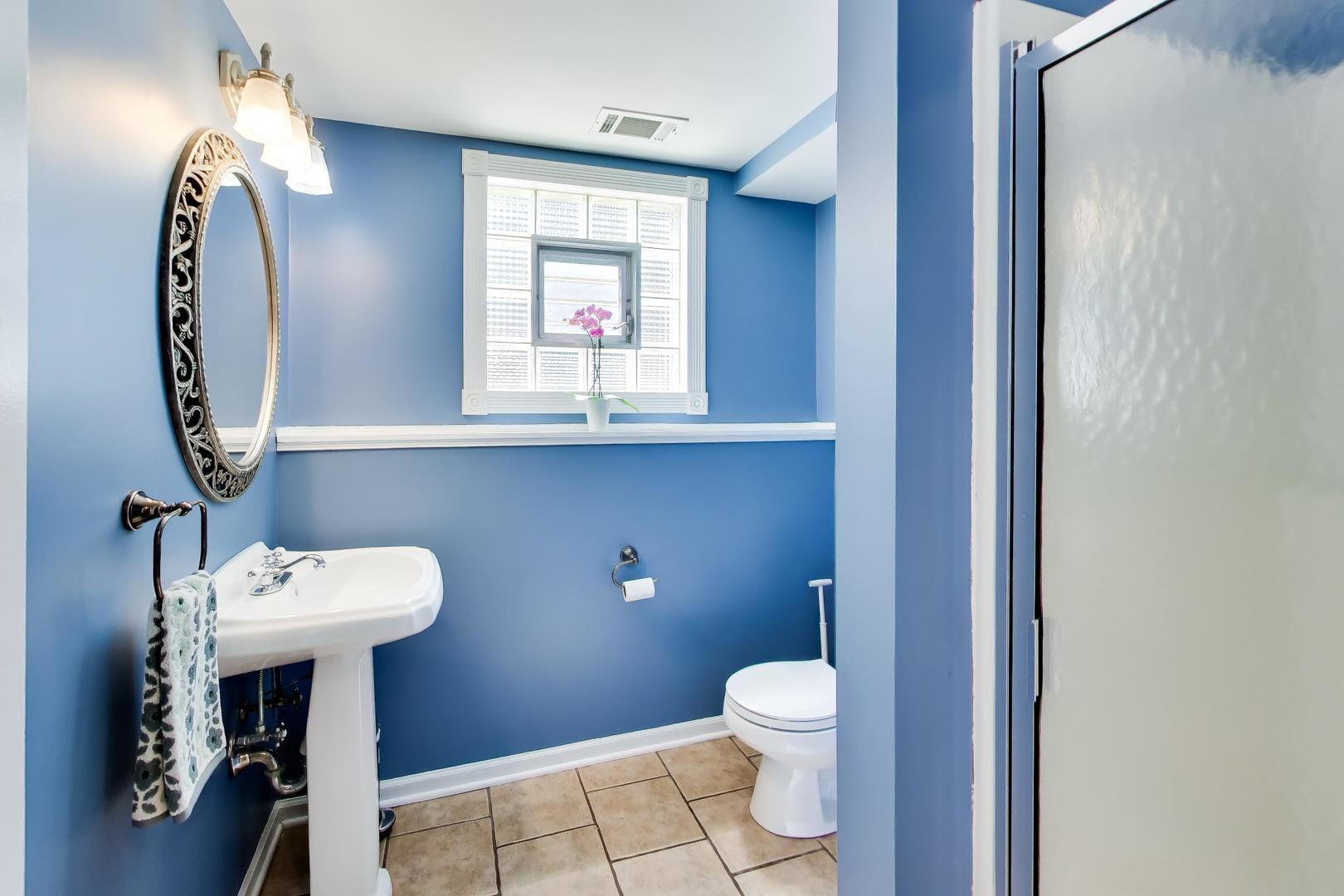 44 Swift Lane Naperville, IL 60565 - Photo 29 of 37 a bathroom with a toilet sink and mirror