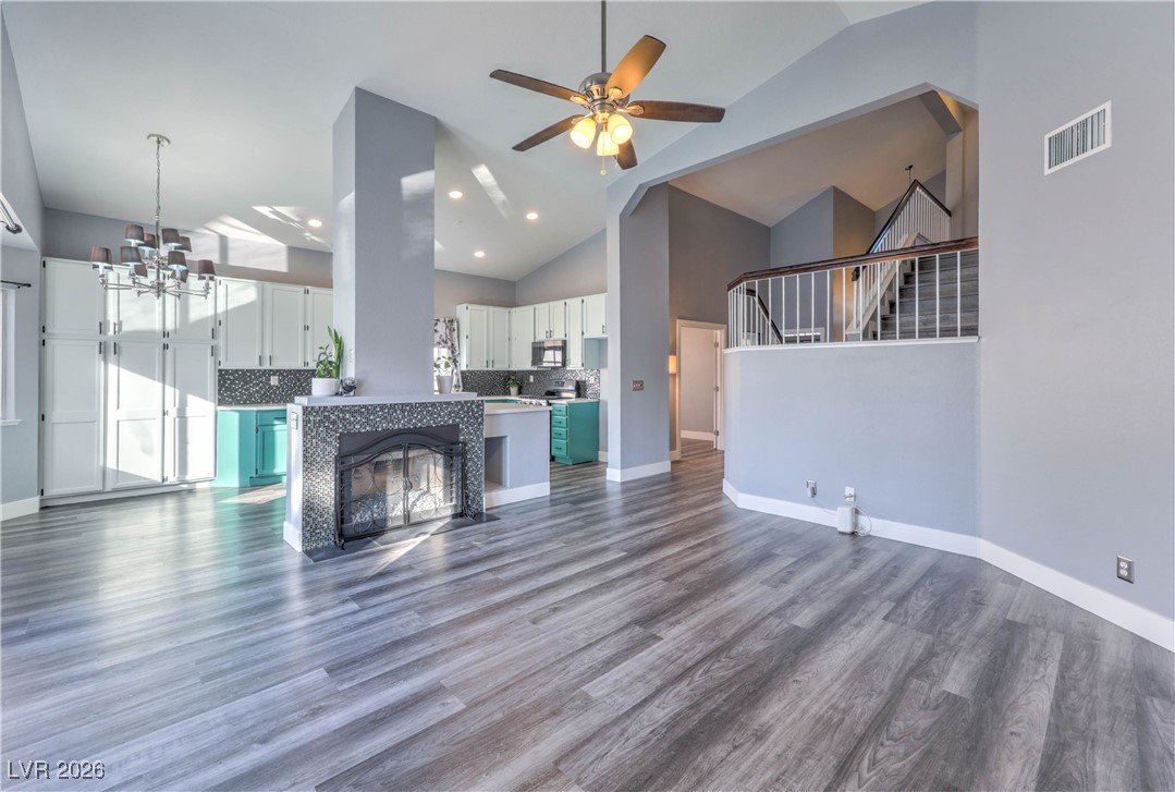 9405 Crosspointe Avenue Las Vegas, NV 89117 - Photo 15 of 37 Living Room w/ Fireplace