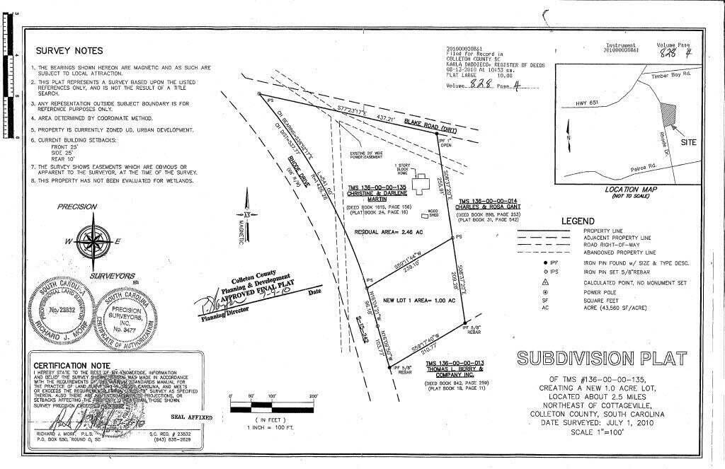 86 Blake Road Cottageville, SC 29435 - Photo 1 of 1 Land
