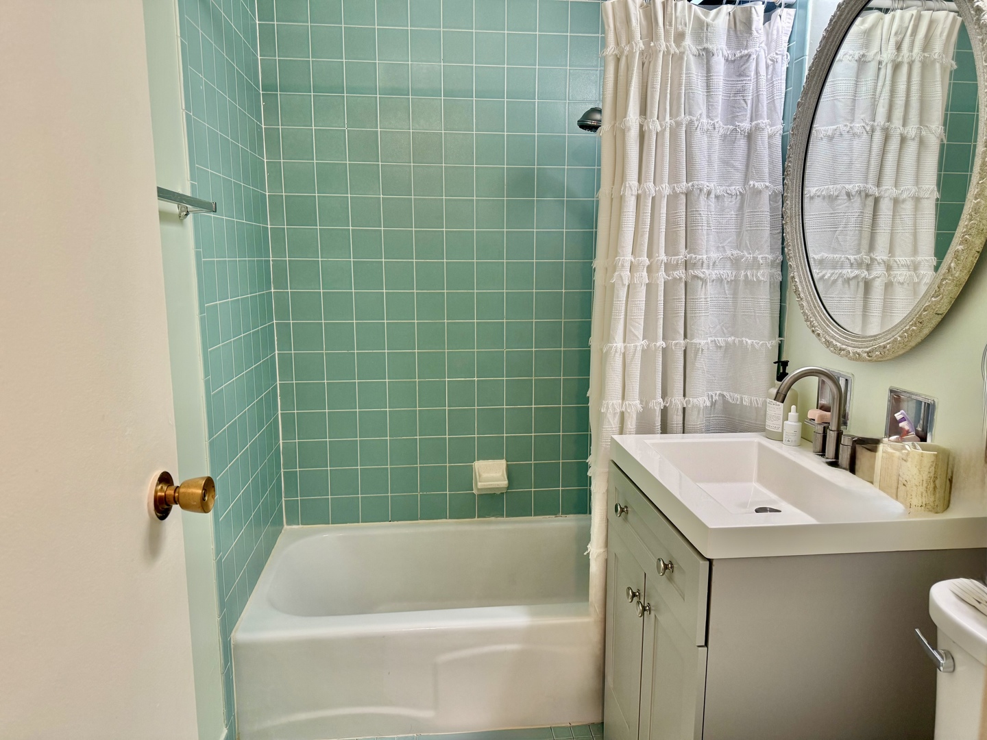 16 East Old Willow Road, Unit 516S Prospect Heights, IL 60070 - Photo 7 of 9 a bathroom with a sink a bathtub and a mirror