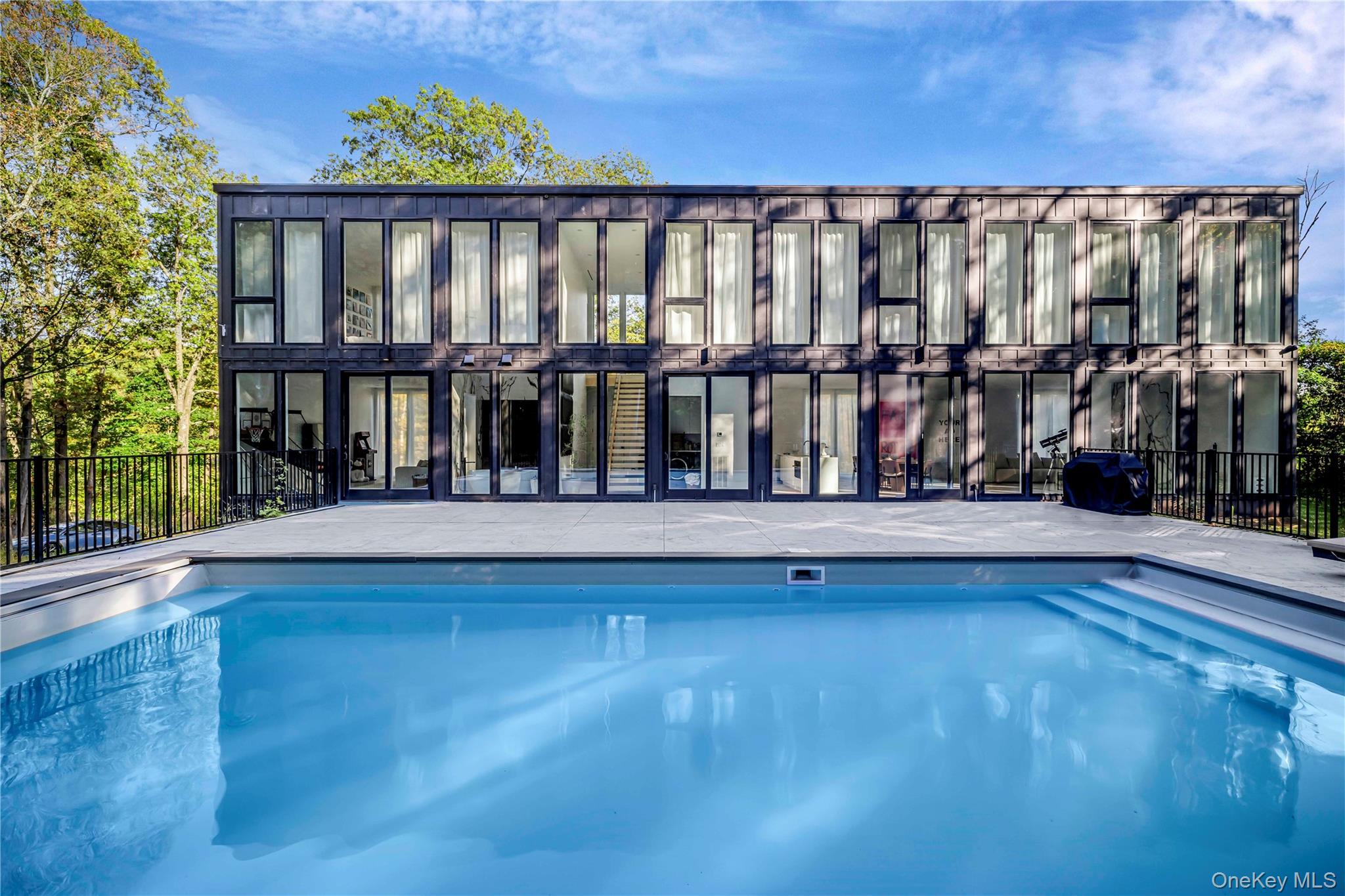 a view of wooden balcony
