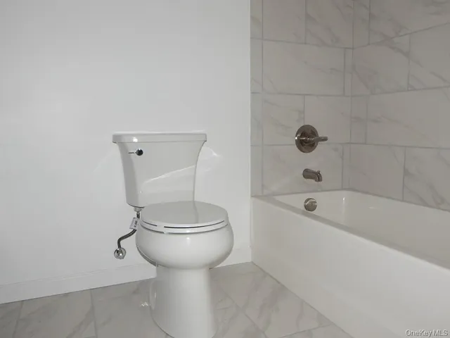 a bathroom with a toilet and a bathtub