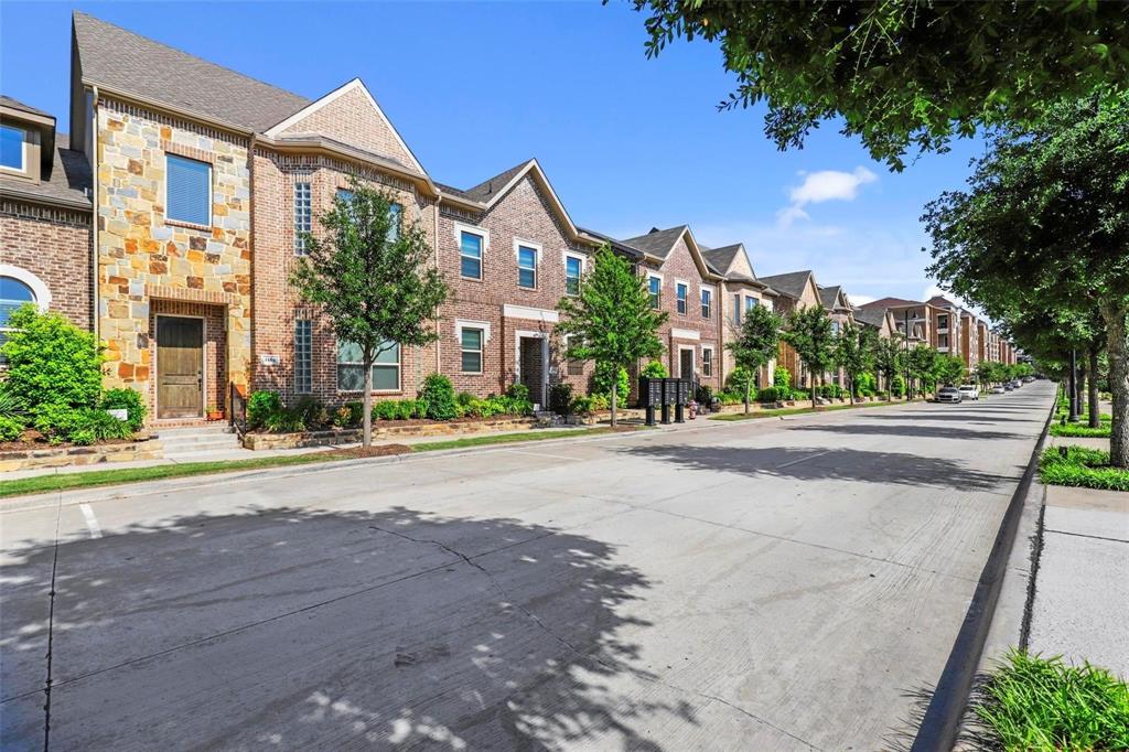 a front view of a building with street view