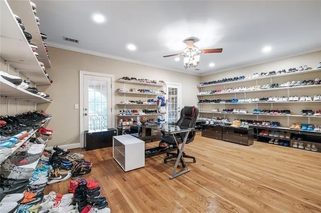 a swimming pool with outdoor seating and yard