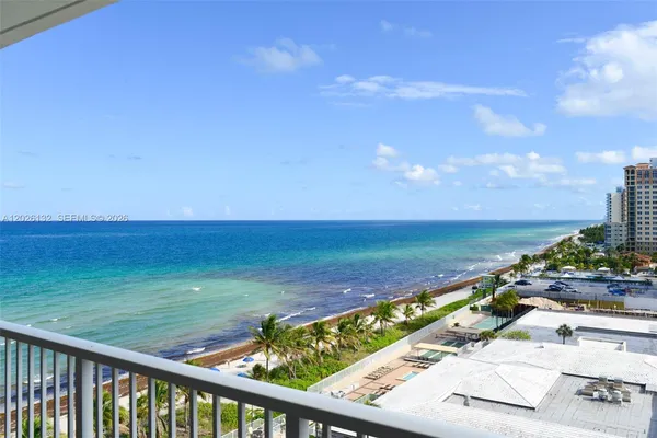 a view of ocean from a balcony