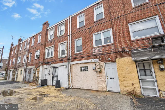 a front view of a building