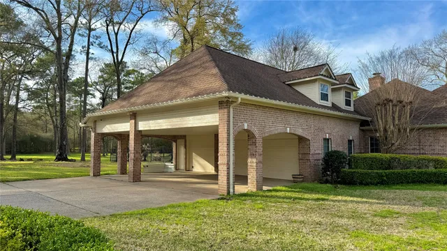 a view of a golf course with a garden