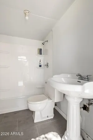 a bathroom with a sink a toilet and a shower