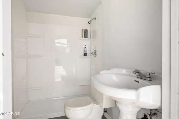 a bathroom with a sink and toilet