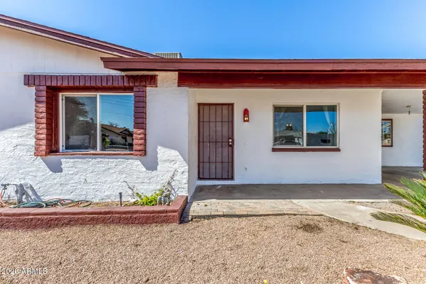 a front view of a house