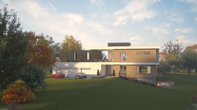 a view of house with outdoor space and garden